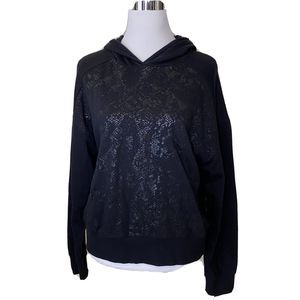 Socialite Hoodie Sweatshirt Womens Small Black Snake Print Long Sleeves Yoga